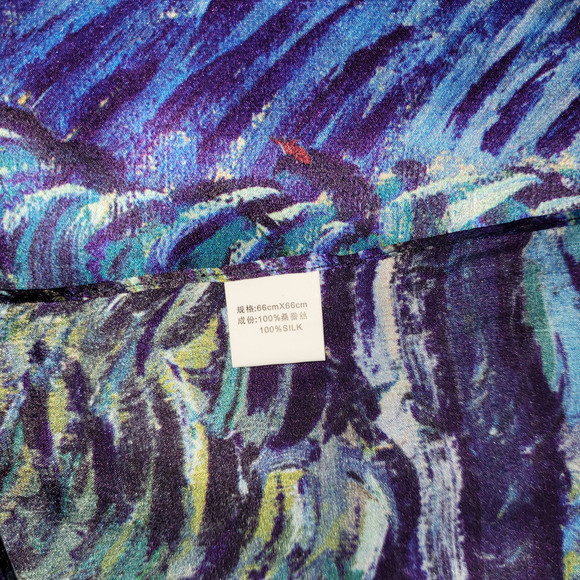 NWT Genuine 100% Mulberry Silk Satin Scarf 25"x25" Medium Square Shawl Wrap 5710 - Picture 7 of 7